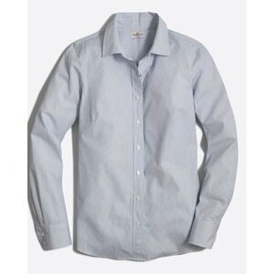 J. Crew Striped Classic Button-up Shirt Cotton Poplin Pinstripe Top Womens XL